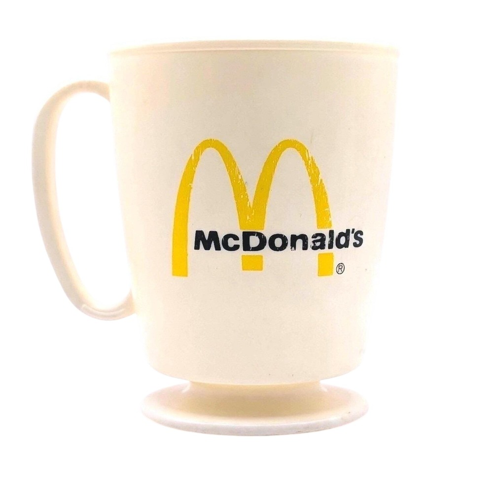 Vintage McDonalds Coffee Mug Whirley Industries Plastic Pedestal Cup USA Made